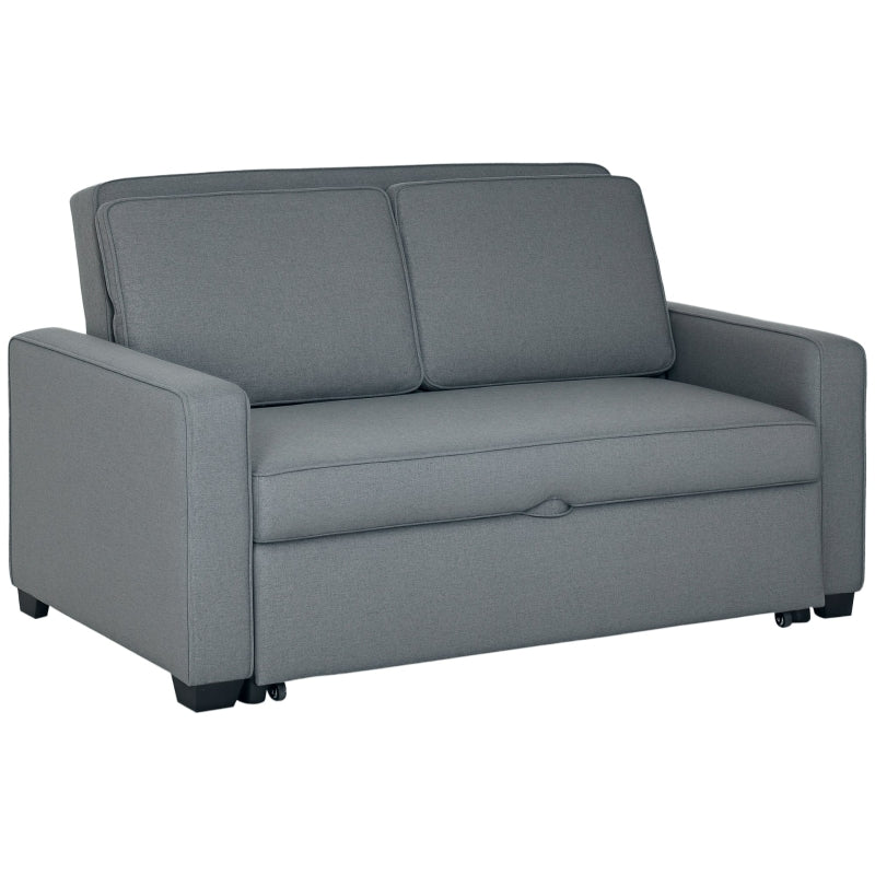 Grey Click Clack Double Sofa Bed with Adjustable Backrest for Living Room and Bedroom Comfort