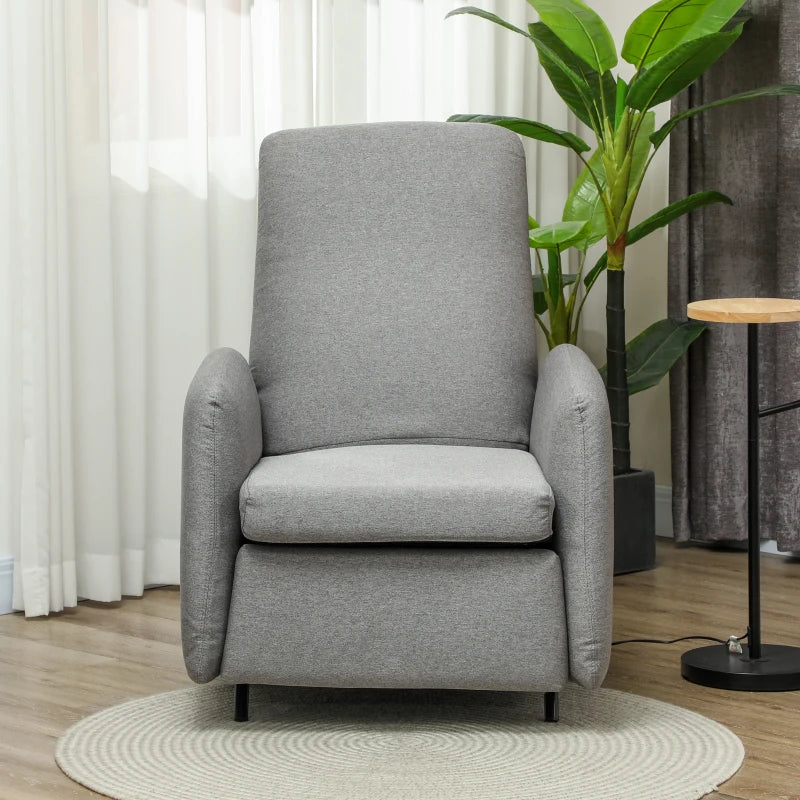 High Back Recliner Armchair with Adjustable Leg Rest and Pocket Spring Seat for Living Room and Bedroom, Grey