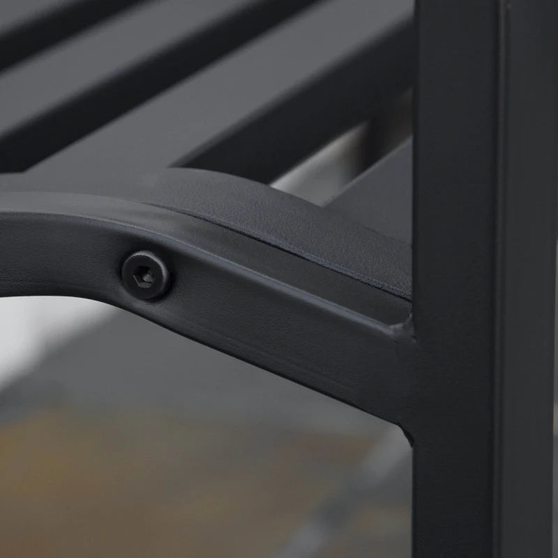 Antique Black 2-Seater Steel Garden Loveseat