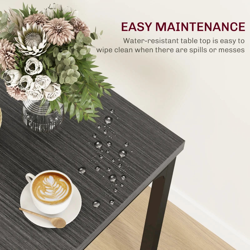 Minimalist 3-Piece Dining Set - Compact Grey Wood Grain Table and Chairs for Small Spaces