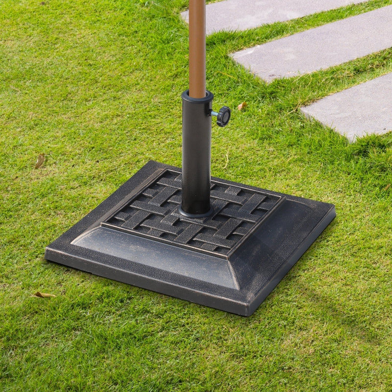 Bronze Square Resin Garden Parasol Base Stand - 9kg