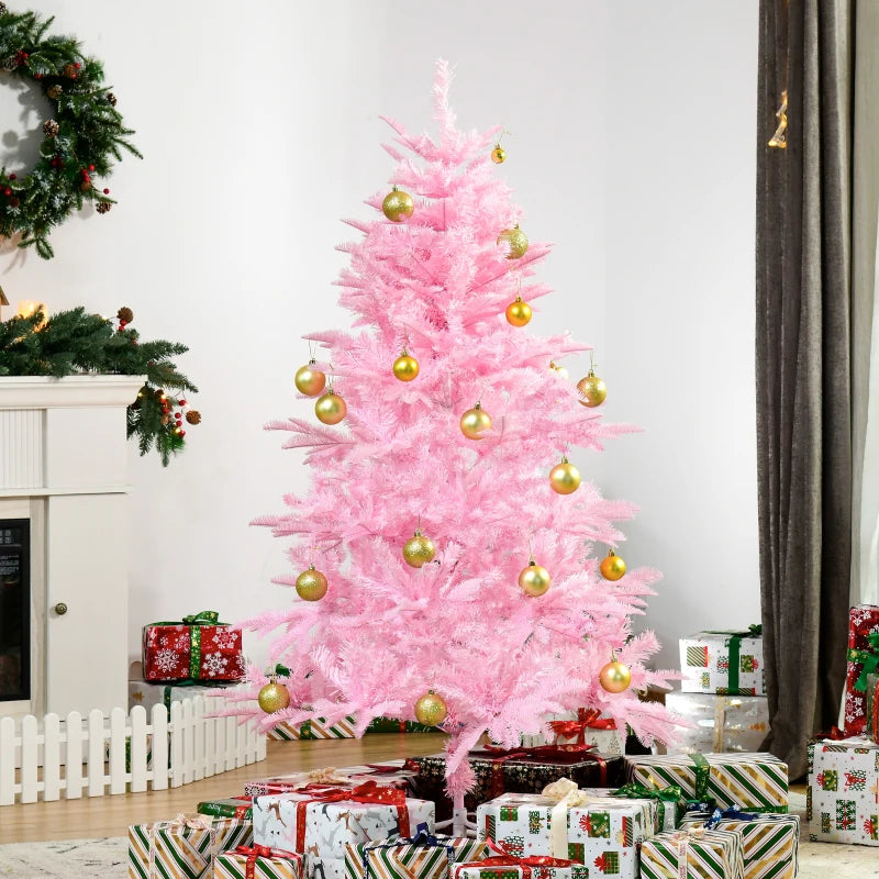 5FT Pink Artificial Christmas Tree with Automatic Open - Perfect Holiday Decoration for Home Parties and Festive Celebrations