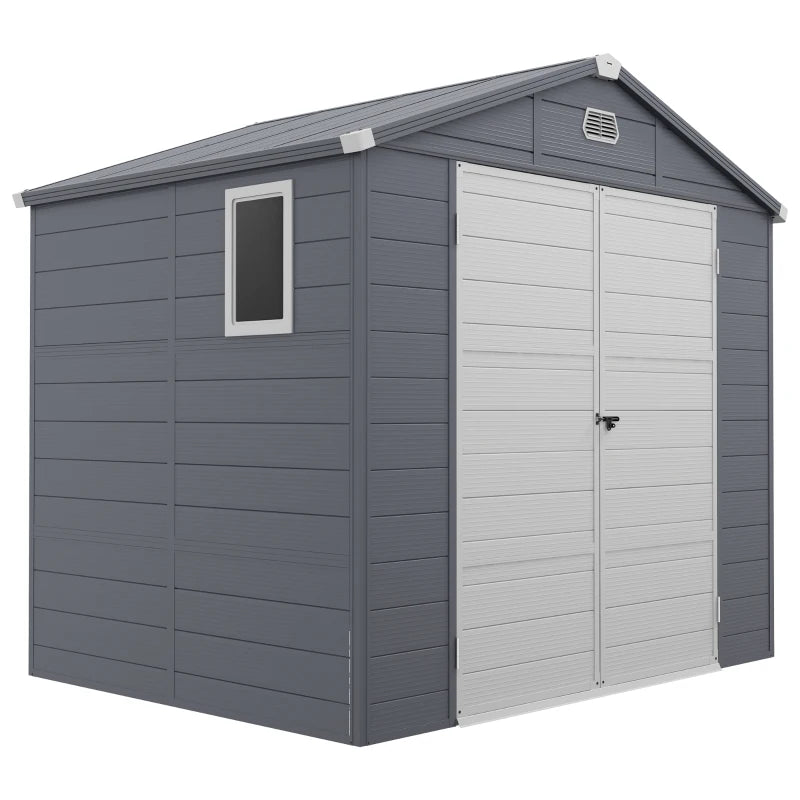 7.9ft x 6.2ft Aluminium Frame and Plastic Wall Shed With Foundation
