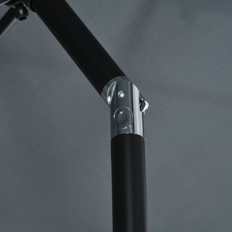 Dark Grey 3x2m Rectangular Patio Umbrella with Tilt Crank