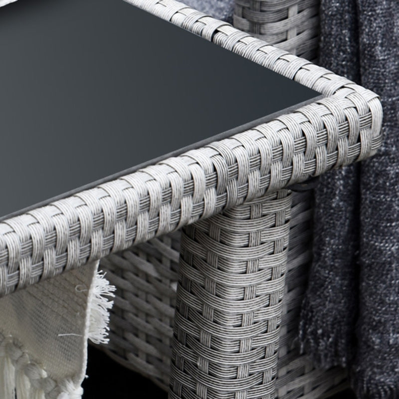 Mixed Grey Rattan Corner Dining Set