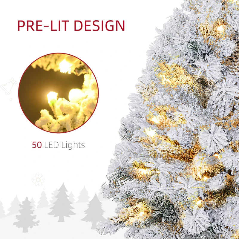 3ft Snowy Tabletop Christmas Tree with LED Lights - Perfect Holiday Decor for Home, Office, or Festive Events