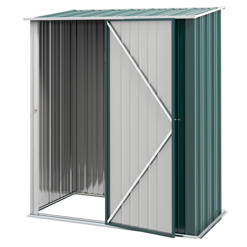 5.3ft x 3.1ft Green Metal Storage Shed