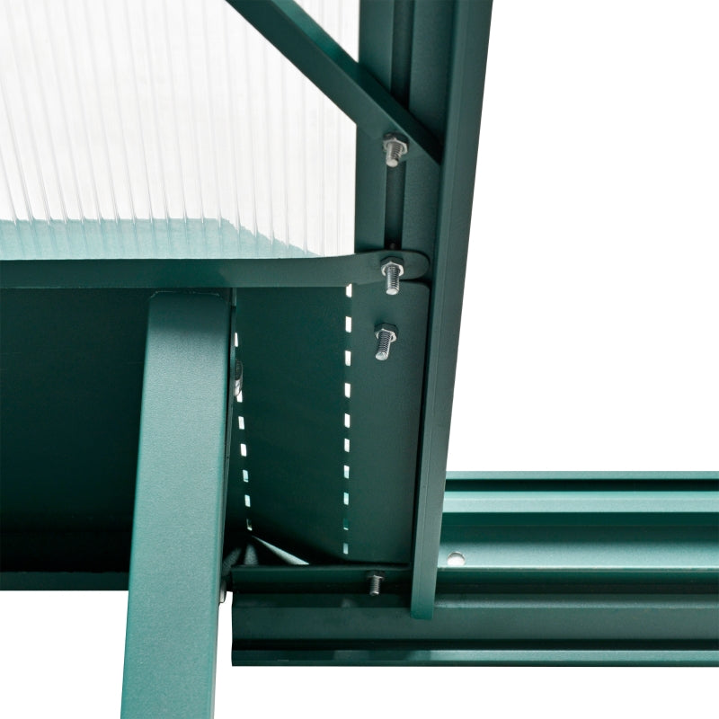 6ft x 6ft Green Polycarbonate Garden Greenhouse with Plant Bed