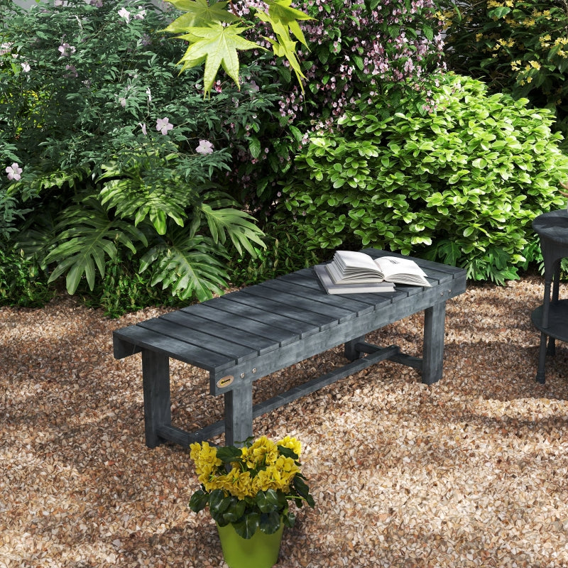 Grey Wooden 2-Seater Garden Bench