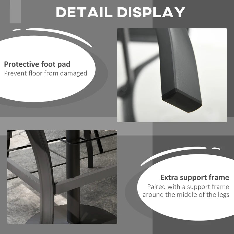 Dark Grey Outdoor Dining Table for Four with Parasol Hole