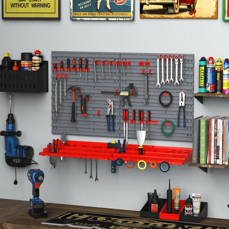 54-Piece Tool Organiser - 50 Pegs & 2 Shelves