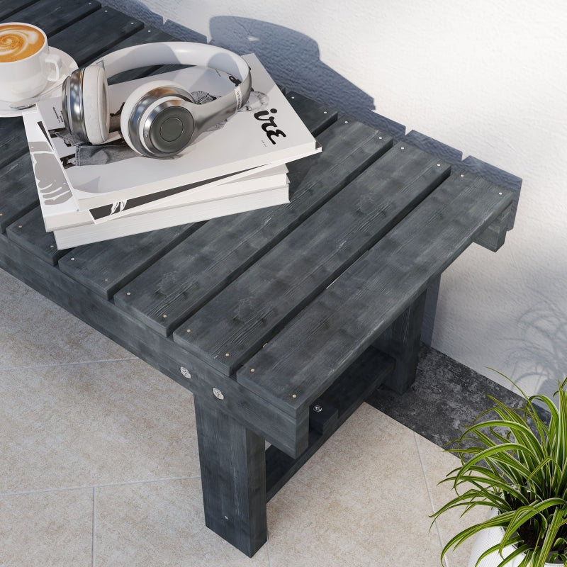Grey Wooden 2-Seater Garden Bench