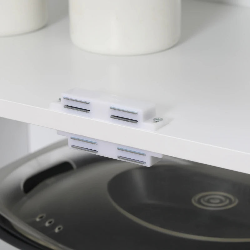 Freestanding 4-Door Tall Kitchen Storage Cabinet with Adjustable Shelves for Home Organization