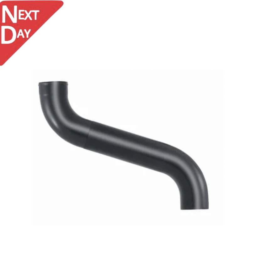 80mm Anthracite Grey Galvanised Steel Downpipe 2-part Offset - up to 700mm Projection