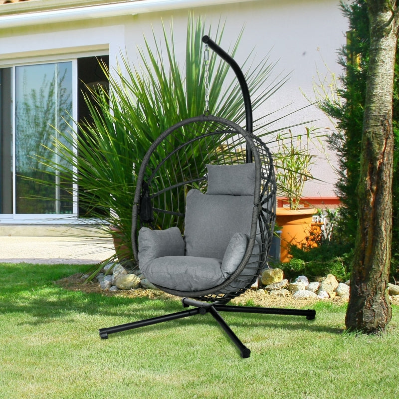 Grey Fully Padded Hanging Egg Chair