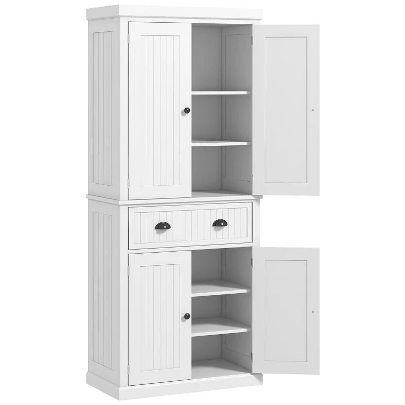Freestanding Multi-Storage Kitchen Cabinet in White - Stylish & Functional Organizer for Home & Kitchen Storage Solutions