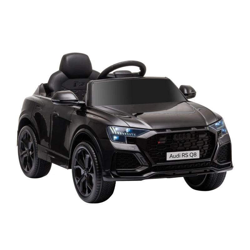 Licensed Audi RS Q8 Electric Ride On Car with Remote Control for Kids Black