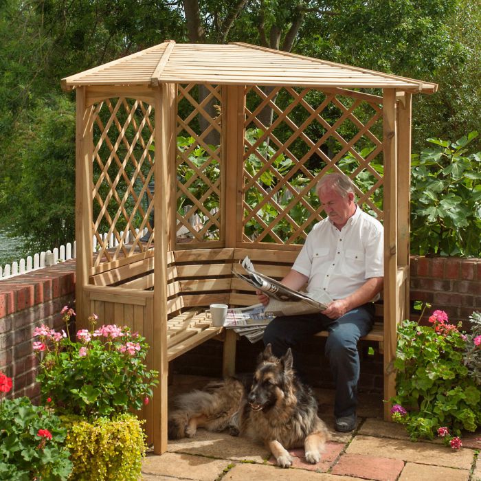 Corner Wooden Garden Arbour