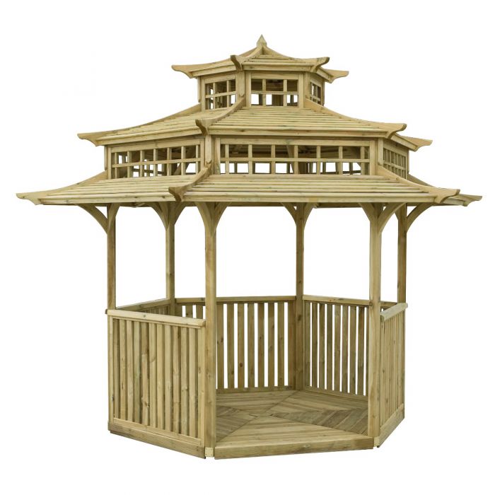 Oriental Pagoda Gazebo - Wooden Frame
