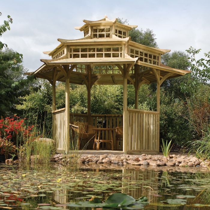 Oriental Pagoda Gazebo - Wooden Frame