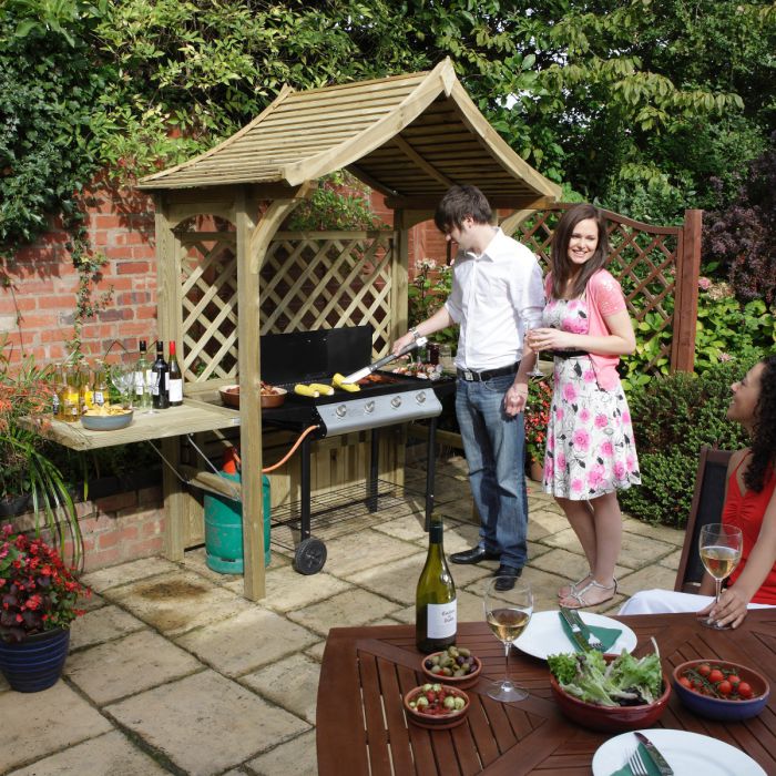 Wooden BBQ Garden Arbour