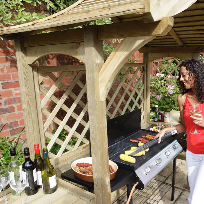 Wooden BBQ Garden Arbour