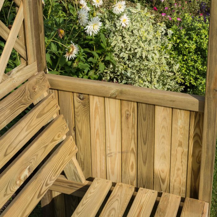 Wooden Garden Arbour With Triangular Roof