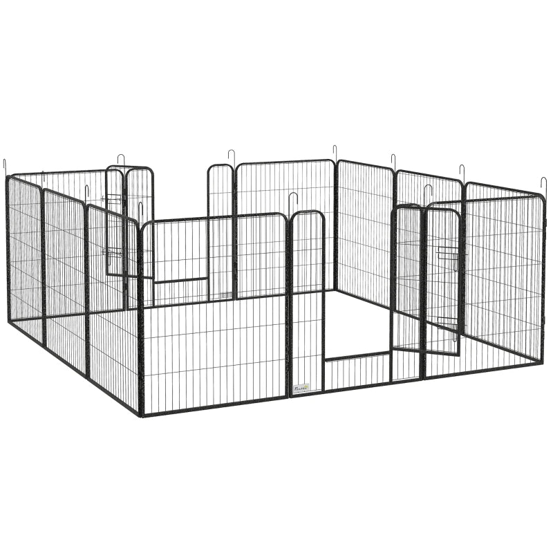 Heavy Duty 12 Panel Puppy Playpen for Small Dogs Indoor Outdoor Use Silver