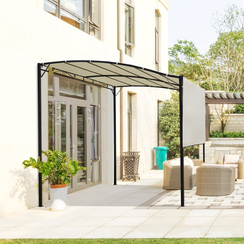 3m x 2.5m Wall Mounted Metal Pergola