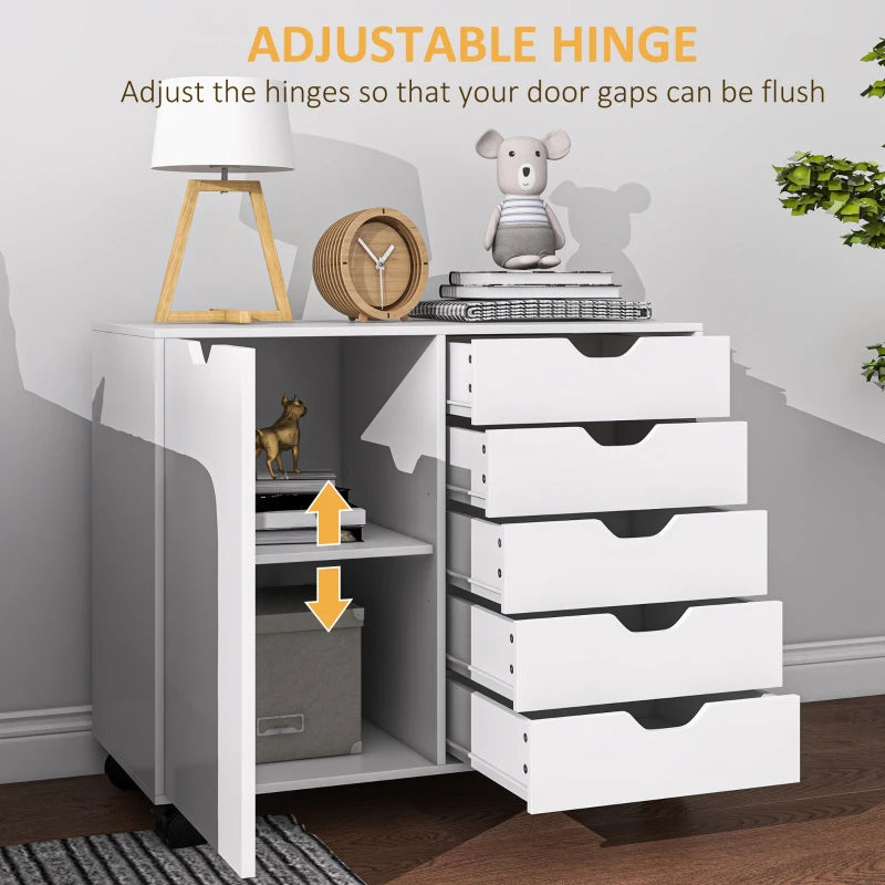 Multi-Storage Mobile Office Storage Cabinet - White | Versatile, Space-Saving Organizer for Home & Office Use