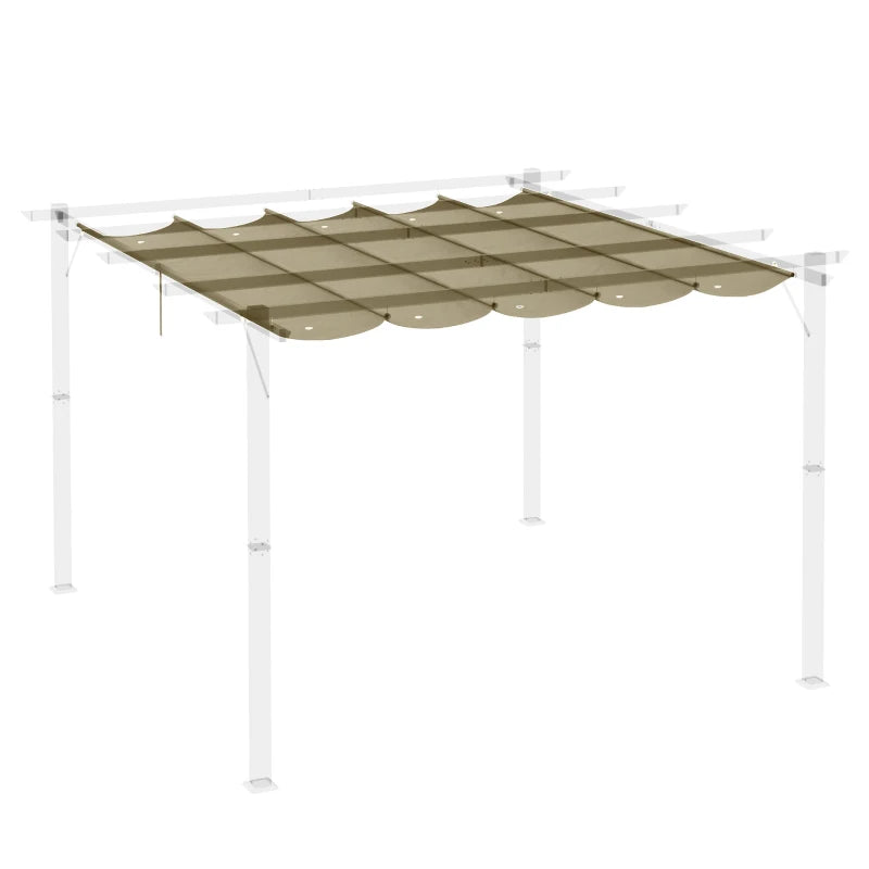 Tan Retractable Pergola Canopy for 3x3m Gazebo