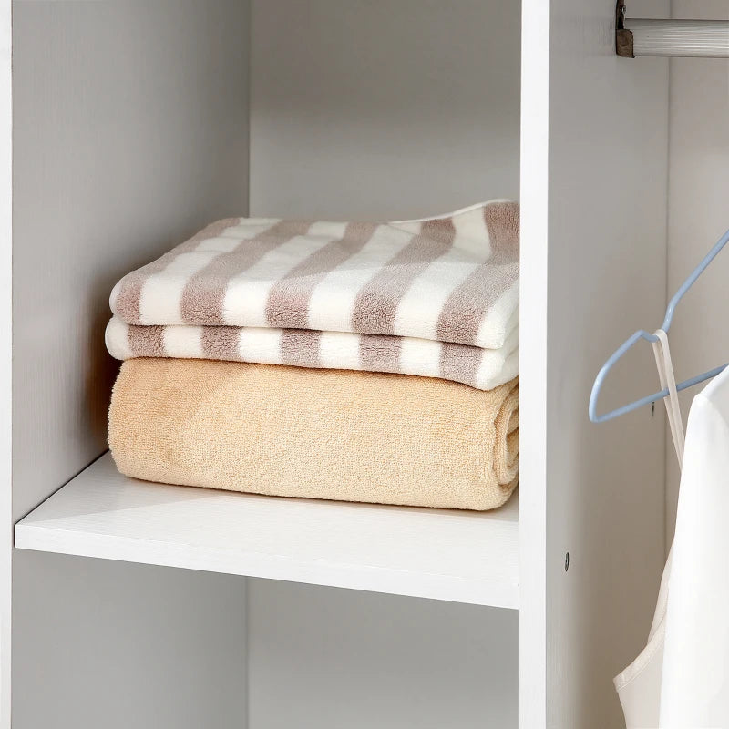 Mobile Open Wardrobe with Clothes Hanging Rail and Storage Shelves for Bedroom or Hallway