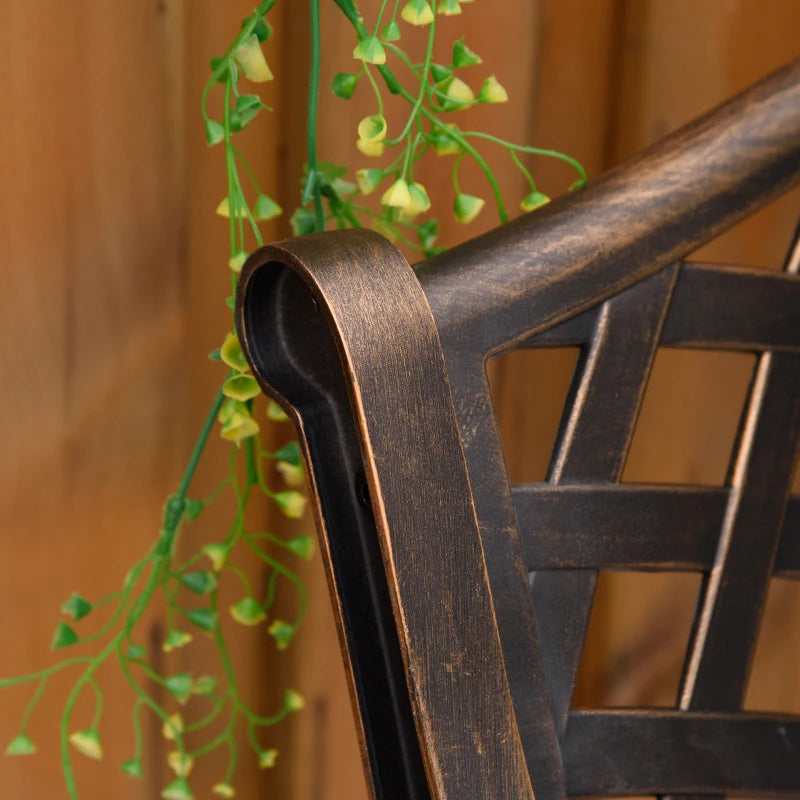 Bronze 2-Seater Cast Aluminium Outdoor Garden Bench