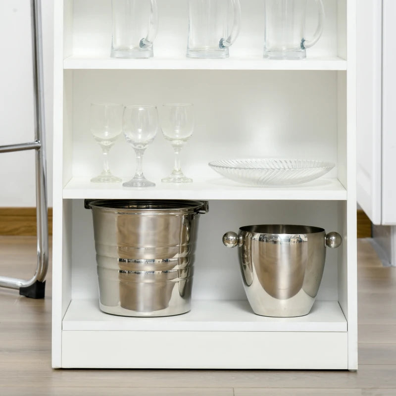 Stylish Grey Bar Table with 4-Tier Storage Shelf - Perfect for Kitchen, Dining Room & Living Room