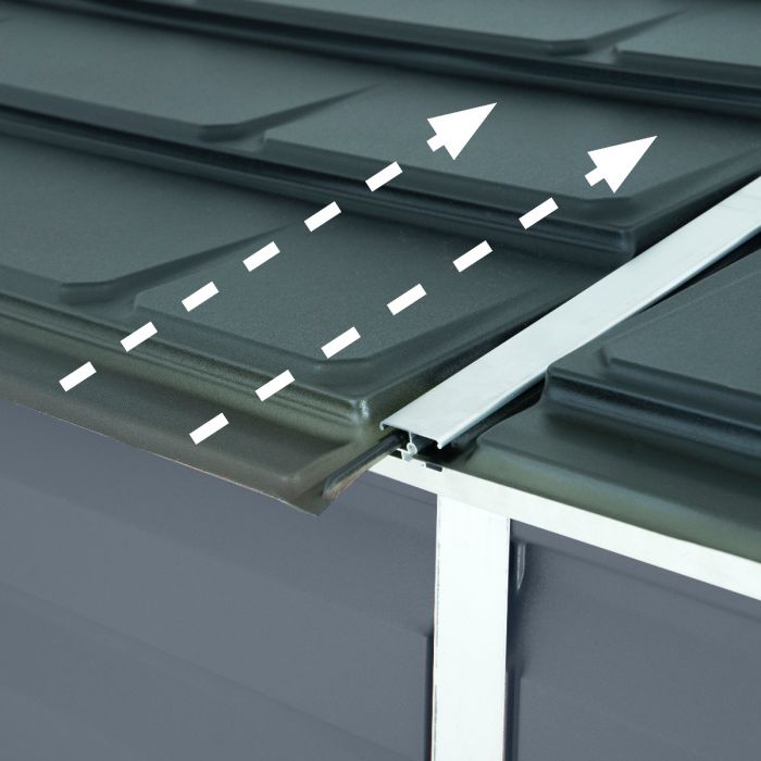 4x6 Grey Pent Shed with Skylight Roof