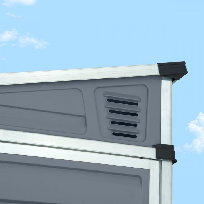 4x6 Grey Pent Shed with Skylight Roof
