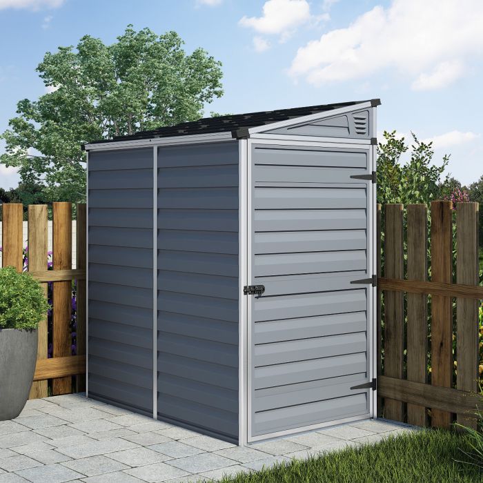 4x6 Grey Pent Shed with Skylight Roof