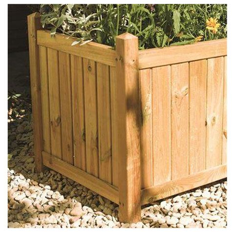 Rectangular Wooden Planter Box - Outdoor Garden Decor