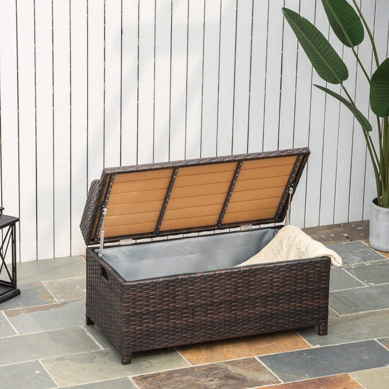 Rattan Storage Bench - Mixed Brown - 130 L