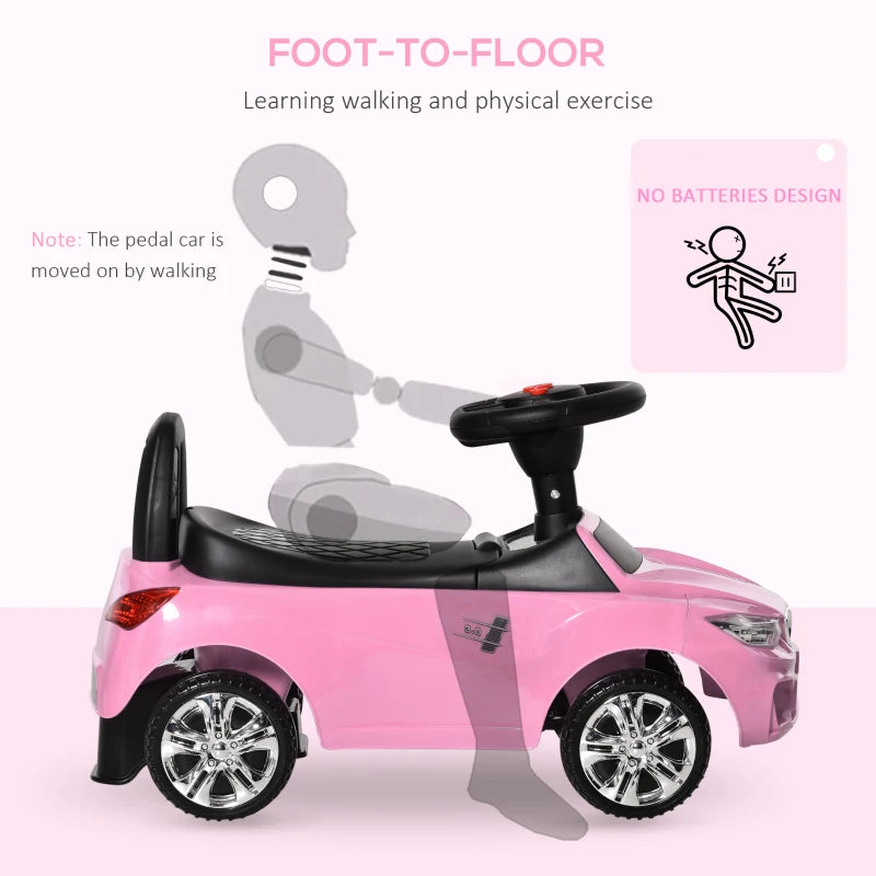 Pink Ride-On Car for Toddlers - Baby Walker Foot-to-Floor Sliding Car - Fun and Safe Outdoor Toy