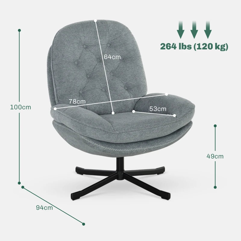 Stylish Grey Swivel Armchair for Ultimate Relaxation and Comfort in Your Living Space