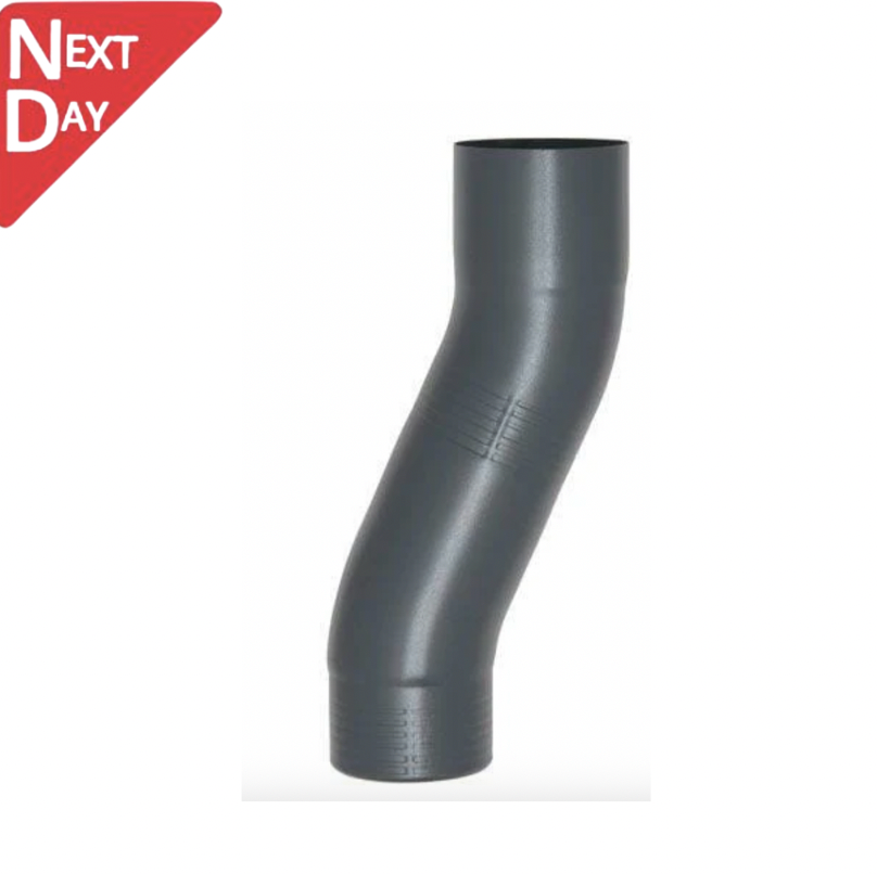 60mm Anthracite Grey Galvanised Steel Downpipe 60mm Projection Fixed Offset