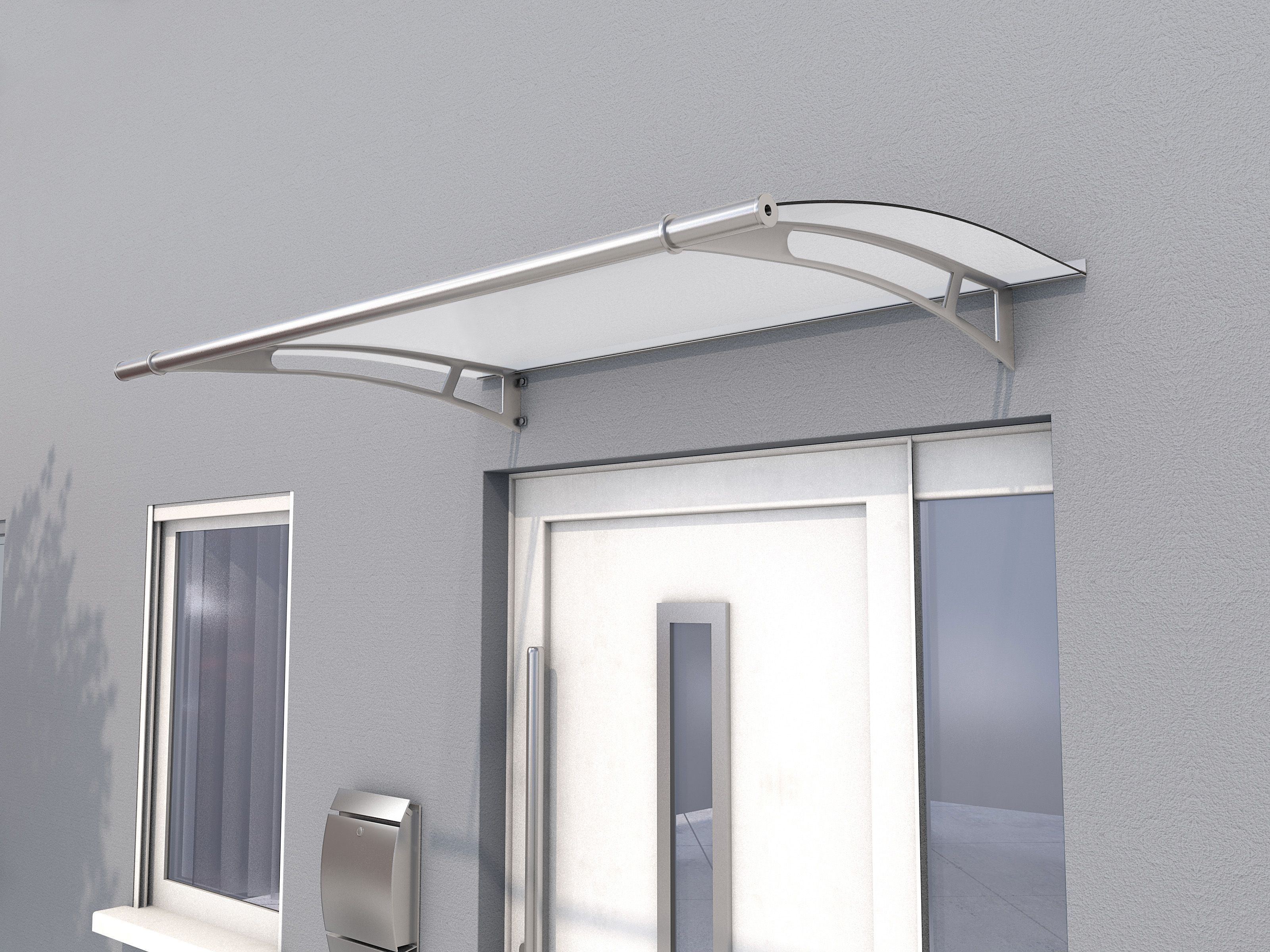 150cm Clear Shield Door Canopy – Stainless Steel Brackets, 4mm Acrylic Roof, Includes Fixings