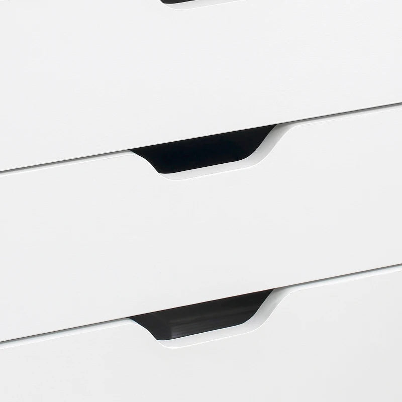 Vinsetto White Seven-Drawer Filing Cabinet on Wheels - Stylish Storage Solution for Home Office Organization