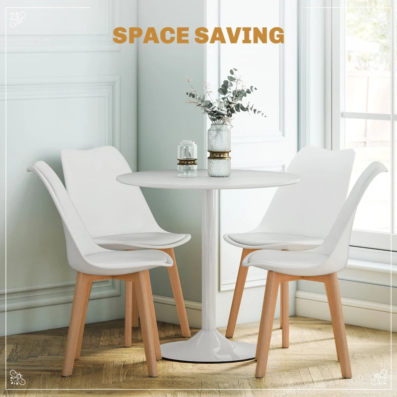 Stylish Five-Piece Modern White Dining Set - Perfect for Contemporary Homes, Includes Table and Four Chairs