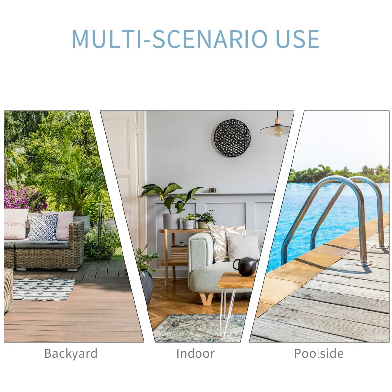 Black Rattan 2-Seat Outdoor Sun Lounger Set with Table