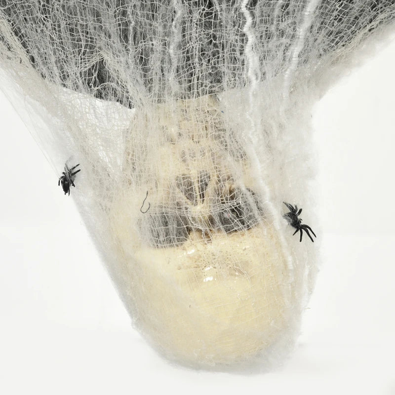 4.7ft Animated Hanging Mummy Halloween Decoration with Light Up Eyes, Sound, Motion Activation, Spider Web, Posable Arms