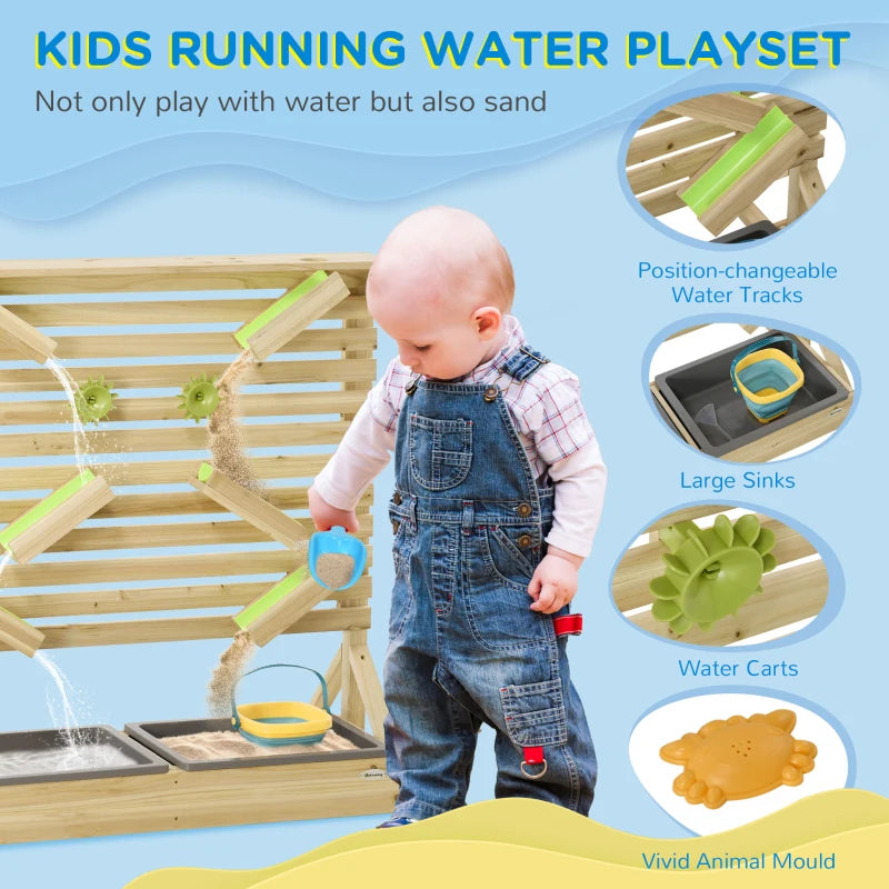 Outdoor Kids Water and Sand Playset with 18 Fun Accessories for Summer Play