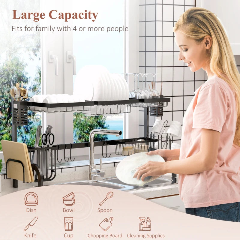 100cm Modular Over-Sink Drying Rack - Space-Saving Kitchen Organizer for Efficient Dish Drying and Storage