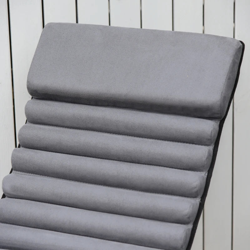 Metal Orbital Rocking Chair with Padded Mat - Black Grey